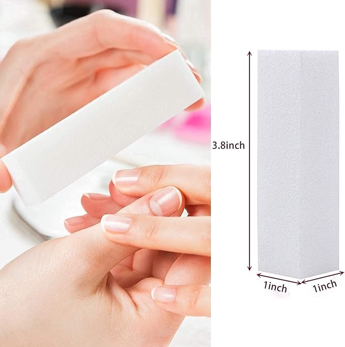 16PCS Nail Files and Buffer with Storage Box,Professional Manicure Pedicure Kit White Buffer Block Reusable 100/180 Grit Nail Files Emery Board Black for Nature Acrylic Nails Home Salon Travel Use
