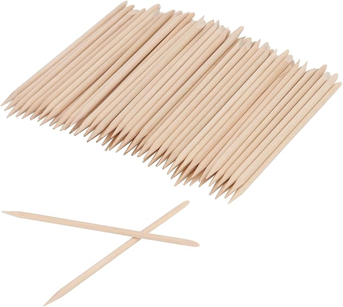 SOUJAP 1200 Pcs 4.5 Inch Orange Sticks for Nails, Wood Cuticle Sticks, Double Sided Wooden Cuticle Pusher Tool for Cuticle Pusher Remover Manicure