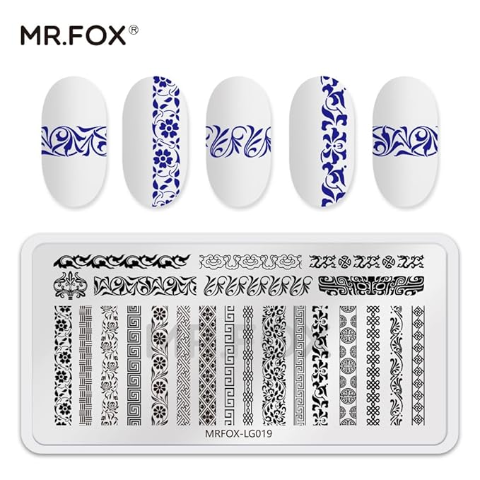6 Pcs Nail Plates Stamping Set Dragon Patterned Chinese Traditional Decoration Style Nail Art DIY Stamping Template