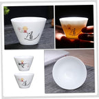 2Pcs Ceramic Tea Cups Retro Style Porcelain Teaware Delicate Handleless Kung Fu - Image 4