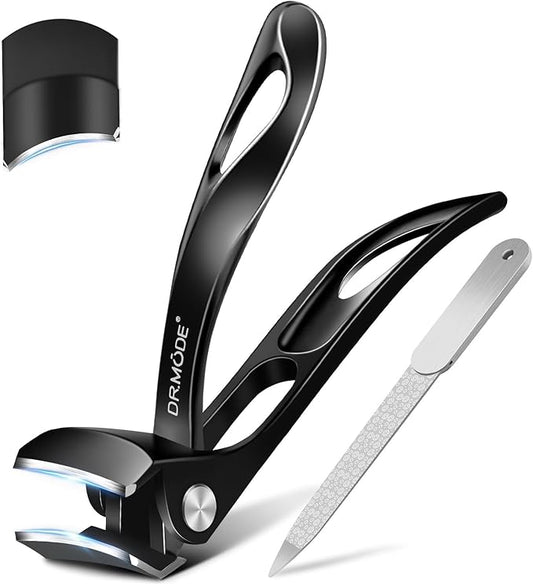 Angled Head Toe Nail Clippers for Thick Nails for Seniors, Slanted Large Toenail Clippers for Men with Wide Jaw, Heavy Duty Sharp Edgy Fingernail Clipper with Long Handle