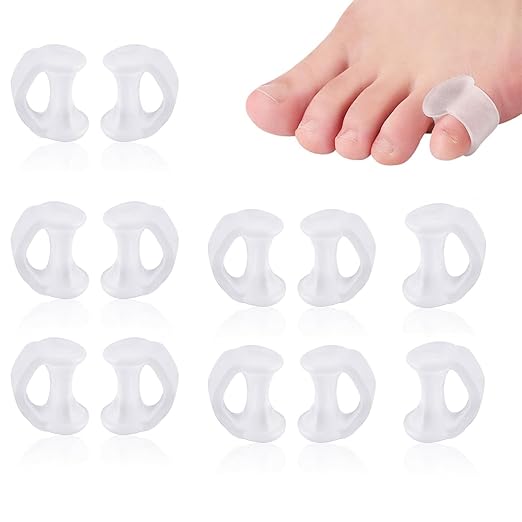 12pcs Gel Toe Separator, Pinky Toe Spacers, Little Toe Cushions Straightener Bunion Corrector for Preventing Rubbing & Relieving Pressure, Pain Relief from Overlapping Toes, Blisters, and Corns
