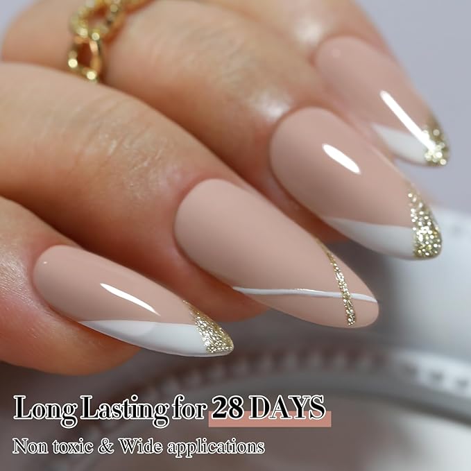 Double Rhythm Gel Polish 15ML Jelly Sheer Pastel Light Milky Color Pearl White Bottle 1 PC 0.5 OZ Full Size Nail Art Salon at Home (Neutral Nude-D1333)