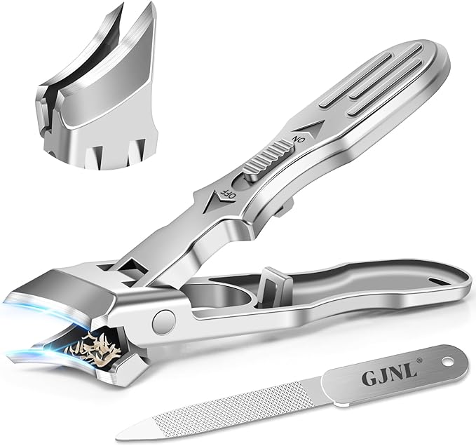 Ingrown Toenail Clippers - Christmas Xmas Presents Gifts, Wide Jaw Opening Nail Clippers with Catcher, 45 Degrees Toenail Clippers for Seniors Slanted Nail Clipper Stocking Stuffers Gifts for Men