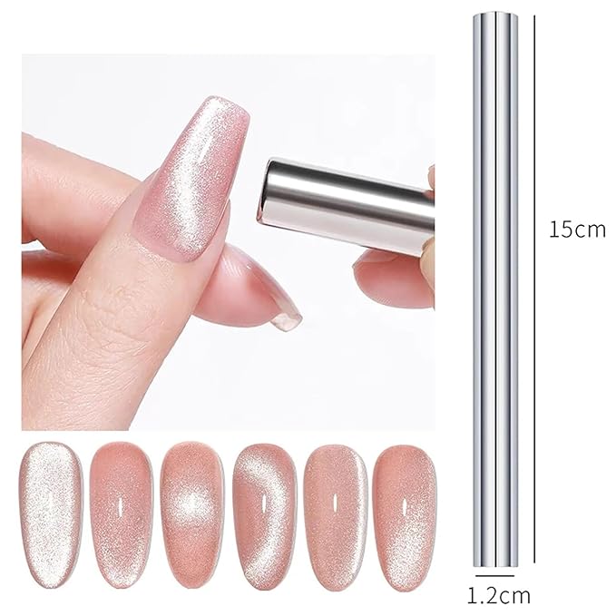2Pcs/Set Cat Eye Nail Magnet Tool Square Magnet Stick Multi-Function Cat Eye Gel Nail Polish Magnetic Wand Cat Eye Nail Magnetic Magnet for Nails Salon Accessories