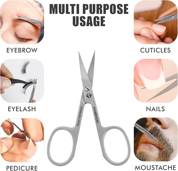 Fine Curved Cuticle Scissors for Nails – German Quality Stainless Steel – Cuticle Scissors for Women – Small Sharp Grooming Scissors for Manicure & Eyebrows