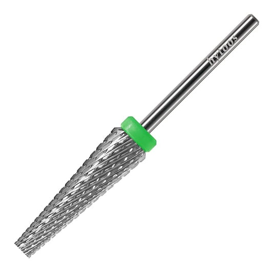 5 in 1 Nail Drill Bits, 24mm Flat Top Tapered Professional Tungsten Carbide Bit for Gel Polish & Acrylic Removal, Electric File Manicure Drills Accessories Tool,C