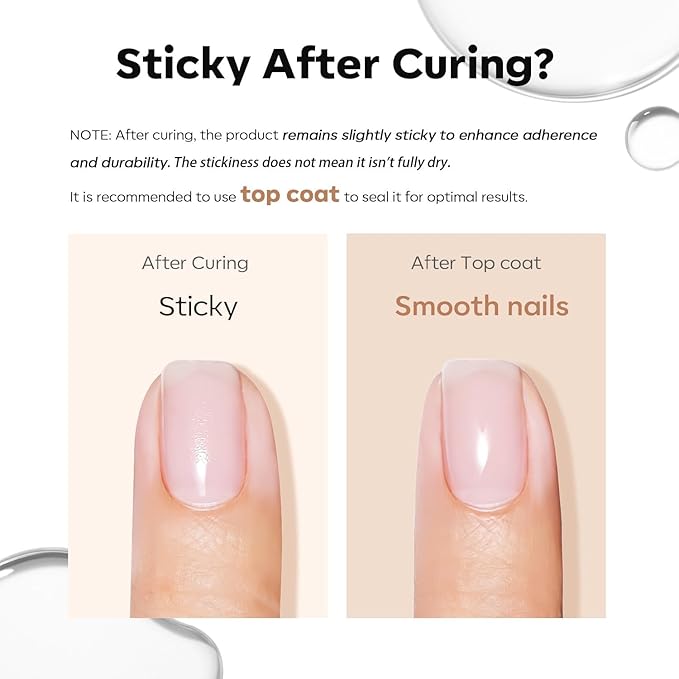 modelones 3 Pcs Top Coat Builder Nail Gel with Gel Base, No Wipe - Shine Finish and Long Lasting, Clear Builder Top Nail Kit for Thickening Apex Building Extension, LED Lamp Cured 10ml Home DIY Salon