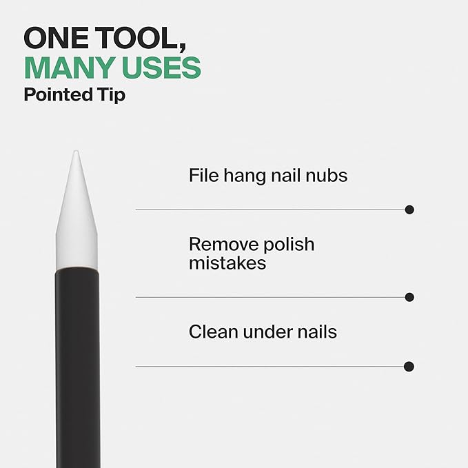 GERMANIKURE Grey Glass Cuticle Stick in Suede Sleeve - Ethically Made in Czech Republic - Cuticle Pusher & Remover, Callous & Dry Skin Fingertip File, Nail Shaper