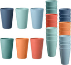 24 Pcs Unbreakable Plastic Cups Set, 14 oz Reusable Plastic Cups, Stackable by StayHealthyStayHappy