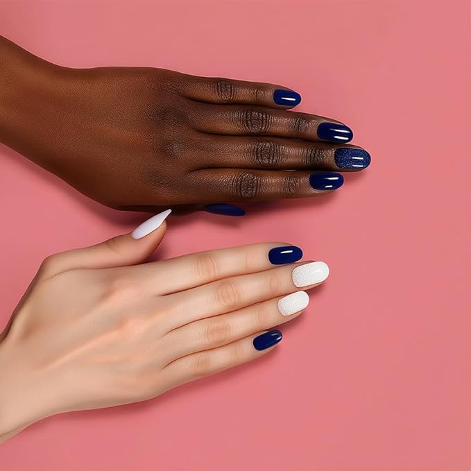 Breathable Halal Vegan Nail Polish – Water-Based 3pc Set (Blue & Sparkle + Clear Top Coat) | Non-Toxic, Eco-Friendly, 0.51 fl oz