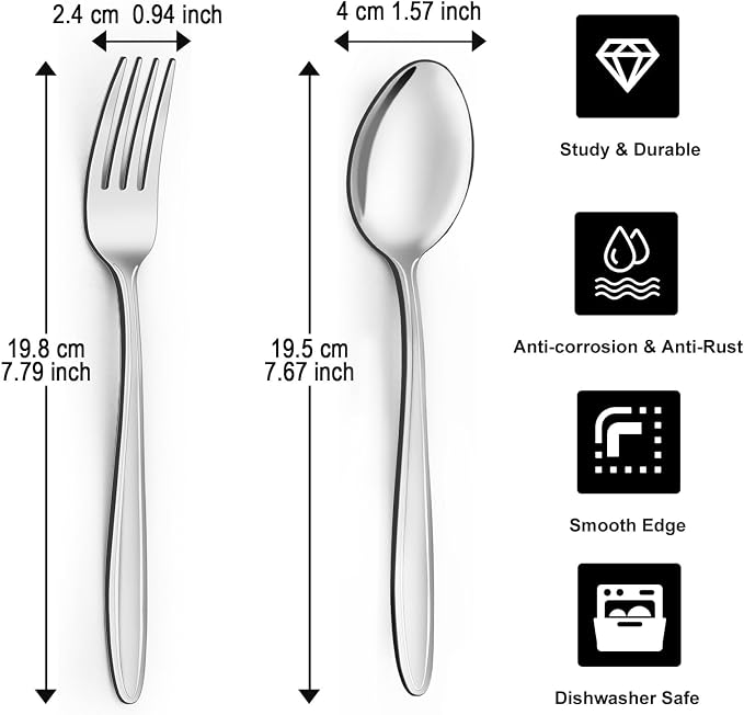 Unokit Forks and Spoons Silverware Set - Image 2