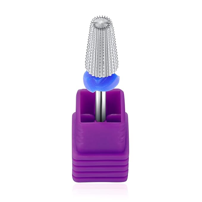 5 in 1 Nail Drill Bits Carbide Multi-function Cuticle Nail Bit 3/32", 2 Way Rotate Efile Bits, Fast Remove Acrylic Hard Nail Gel for Both Left and Right Handed, Manicure Pedicure, Medium (M)