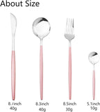 JASHII Flatware Serving Set 24 Piece, Stainless Steel Silverware Set, Modern - Image 3