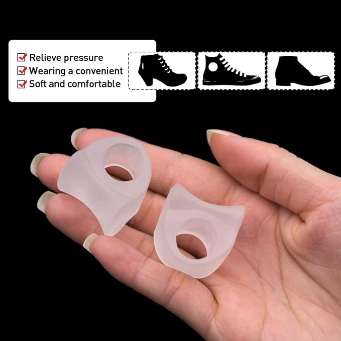 Welnove - 10 Pack Toe Separators Gel Toe Spacers Bunion Corrector（1st/2nd Toe) and Spreader for Bunions, Overlapping Toes and Drift Pain Relief Pads - Clear