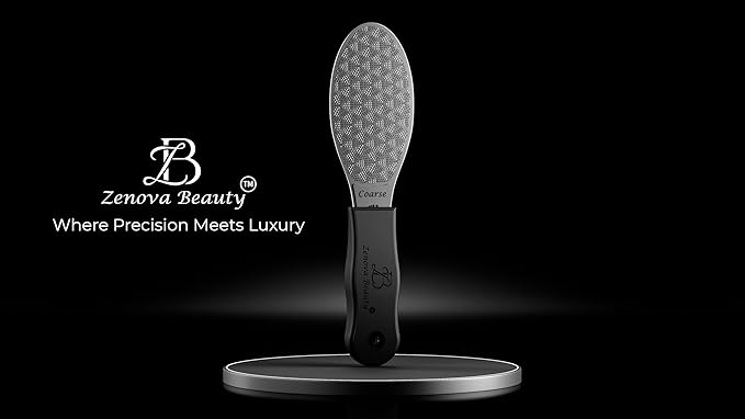 Stainless Steel Foot File with Silicone Grip – Professional Podology Pedicure Tool, ISO Certified, 3000+ Pedicures, Callus Remover, Safe for Diabetics, 2-Year Warranty (Jet Black)