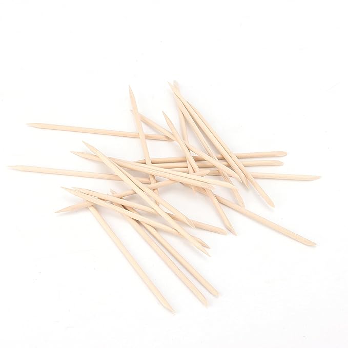 SOUJAP 2000 PCS 4.5 Inch Orange Wood Nail Sticks, Double Heads Wood Cuticle Pusher for Nail Cleaning, Manicure Pedicure