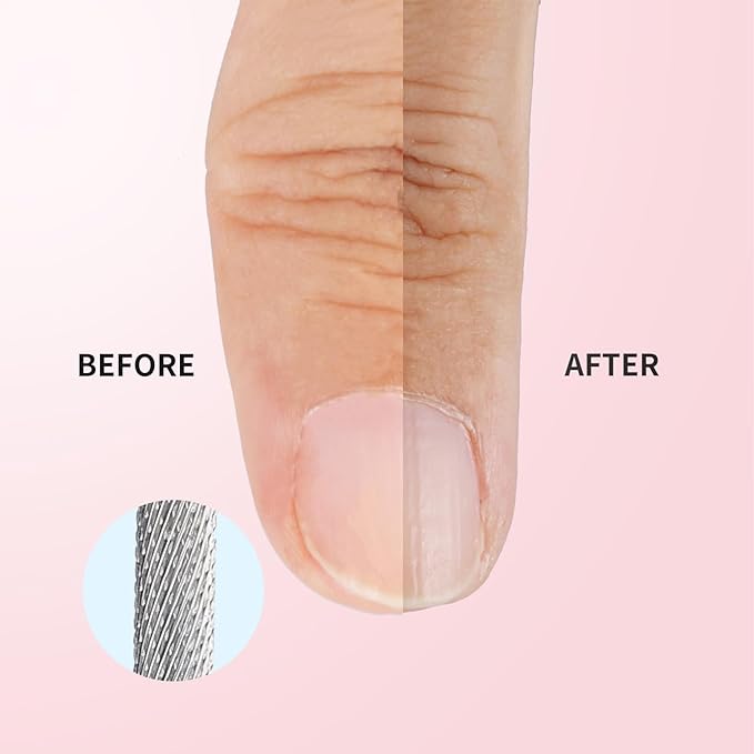 Nail Drill Bit Professional Safety Carbide Nature Nail Buffer Drill Bit 3/32” Cuticle Dead Skin Remover,Nail Prepare Bit Nail Bed File Manicure Two Way Rotate for Home Salon,3XF-Flat