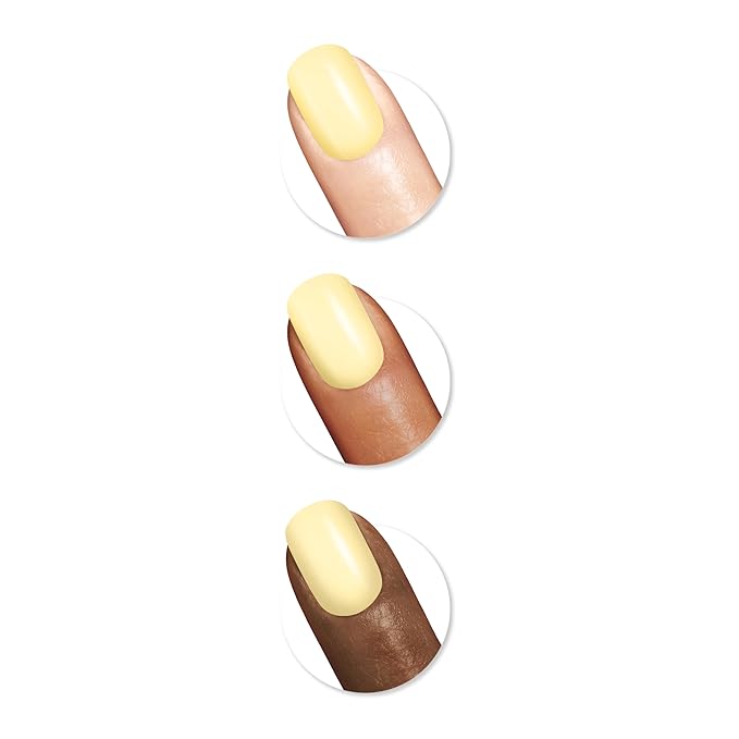 Sally Hansen Color Therapy Nail Polish | Biotin, Argan Oil, Long Lasting, Healthy Nails, Nail Strengthener, Semi-opaque | 460 Ray Of Light | Buttery Yellow Nail Color