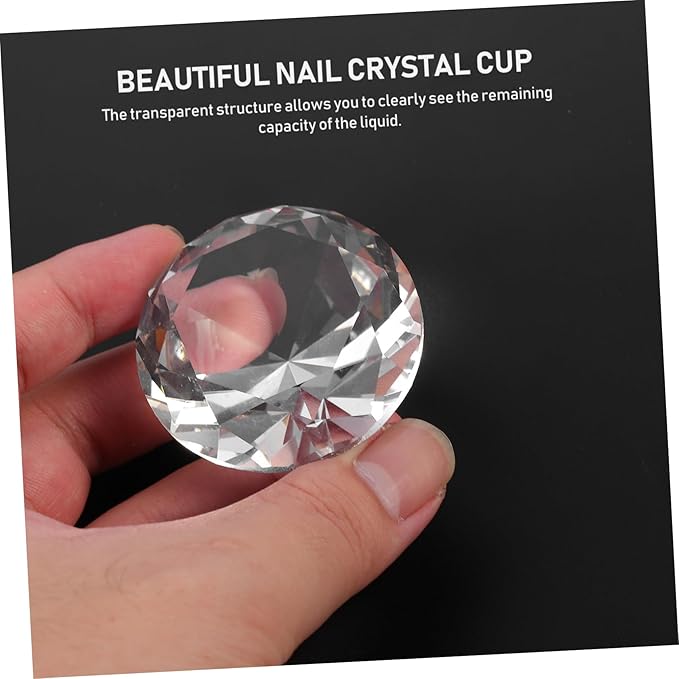 Unique Nail Crystal Glass Cup Nail Art Tool with Lid Manicure Bowl Soaking Bowl Gel Soak off