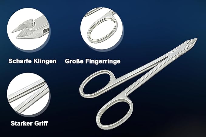 SMI - Scissor Style Cuticle Remover Cuticle Trimmer Manicure Pedicure Nail Care Cuticle Nipper Cutter for Women Men Stainless Steel Clipper with Travel Case