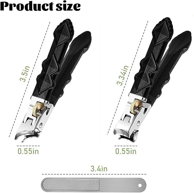 Goredny Orthoclip Nail Clippers for Thick Toenails, Toenail Clippers for Thick Toenails, Wide Jaw Opening 180° Slanted Nails Clippers with Anti-Slip Grip, Edgy Nails Clippers Cutters