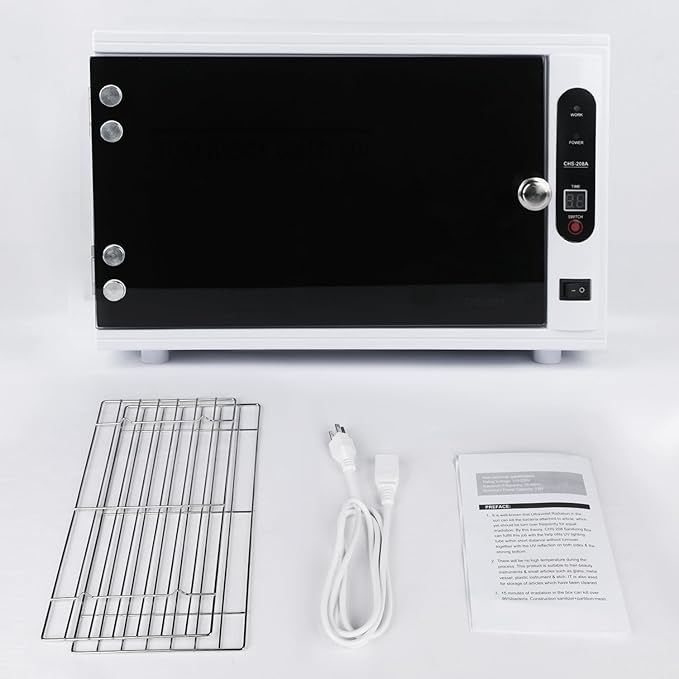 Nail Tool Cleaning Cabinet, Large Capacity Cleaner Box Cleaner Cabinet Cleaning Machine Barber Tool Box Nails Art Tool Equipment for Salon, Spa, Barber