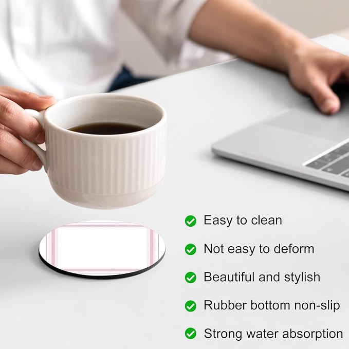 Modern Minimalist Styles Coasters Set of 6, Absorbent Coasters - Image 4