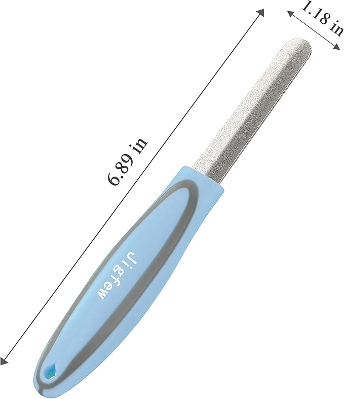 Metal Nail File,TPR Non-Slip Handle,Nail Files for Natural Nails Made of Stainless Steel, Diamond Finger Nail Filers for Women Sapphire Grit