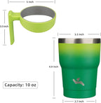 Konokyo 10 oz Tumbler with Handle and Straw, Insulated Travel Mug | Matcha - Image 4