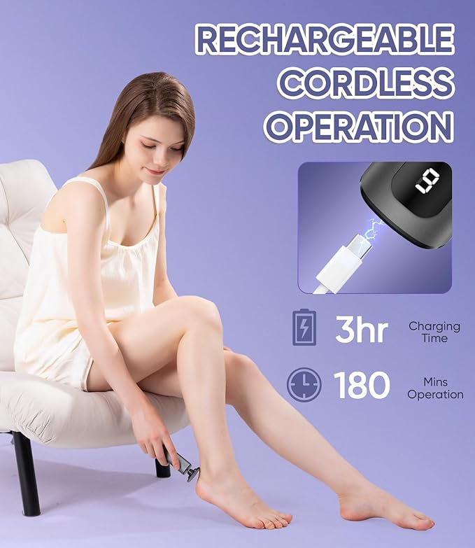 Electric Foot Callus Remover - 9 Speed Callus Remover for Feet with USB Rechargeable,Electric Foot File Pedicure Tools for Feet Dead Skin Heel Callus Hardskin Dry Cracks for Women Men (Dark Gray)