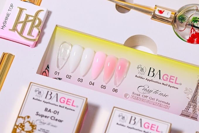 BA.GEL Paris French Builder Gel All-in-One Starter Kit for Nail Professionals, TPO FREE