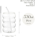 KEMORELA 2PCS Wave Bubble Beverage Glasses - Image 3