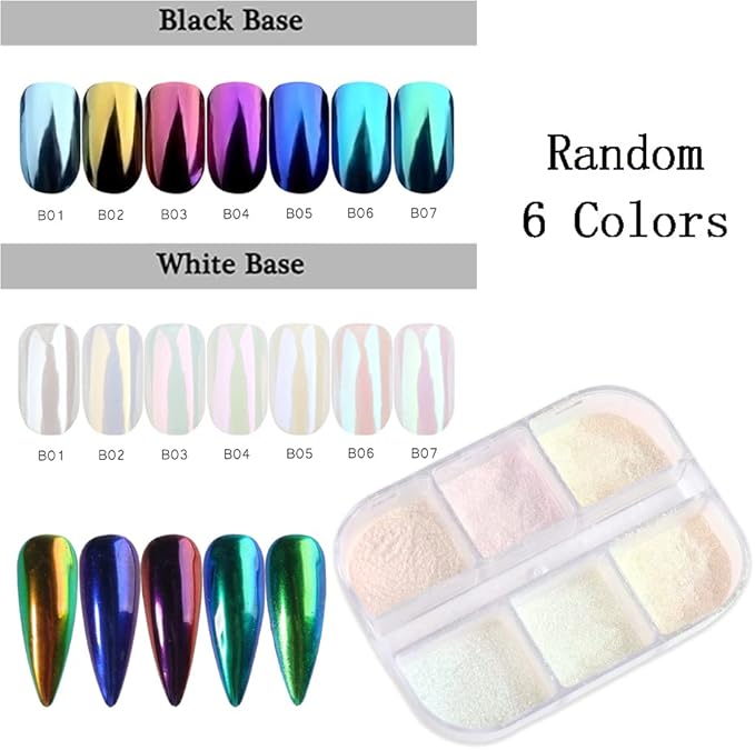 Aurora Nail Art Powder, Holographic Fine Nail Powder Design, Iridescent Nail Dust Pigment for Nail Art Gel Polish, Women Girls Manicure Glitter Decorations, Resin Nail Art Tips, Acrylic Nails Supplies