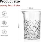 4 Pcs Cocktail Mixing Glass 24 oz Cocktail Stirring Glasses Crystal Glasses - Image 2