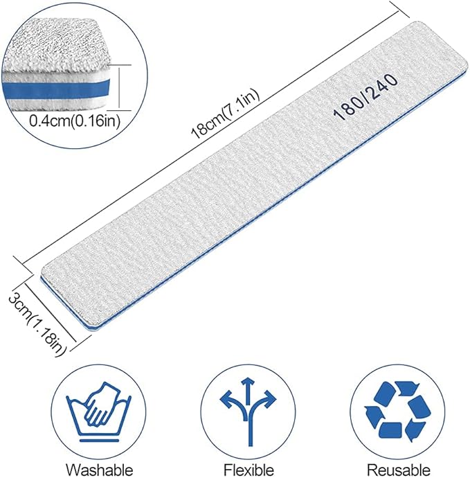 Nail File - 180/240 Grit Emery Boards Double Sided, 50 PCS Professional Manicure Tools for Natural Nails and Nail Tech