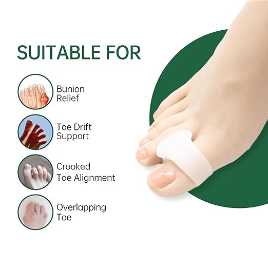 Bunion Toe Corrector Spacer for Women, Pack of 10 Soft Gel Big Toe Separators for Bunion Relief