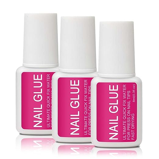 24ML Super Strong Nail Glue for Press Ons, Fake Nail Tips, Acrylic Nails No Uv Light Needed Nail Bond Brush in Nail Glue for Press On Nails False Nails Tips Long Lasting for Beginners DIY Home