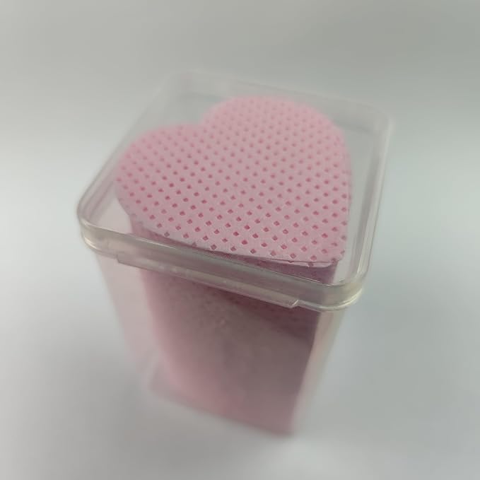 200 Pieces Pink Lash Glue Wipes, Nail Wipes, Heart Shape Lint Free Magic Wiper Cloth, Lash Extension Supplies (1 Box) (Simple Packaging)-(Pink Heart Shape)