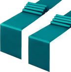 Horbaunal 2 Pack Teal Satin Table Runner 12 x 108 Inch | Smooth Table Runners by Horbaunal