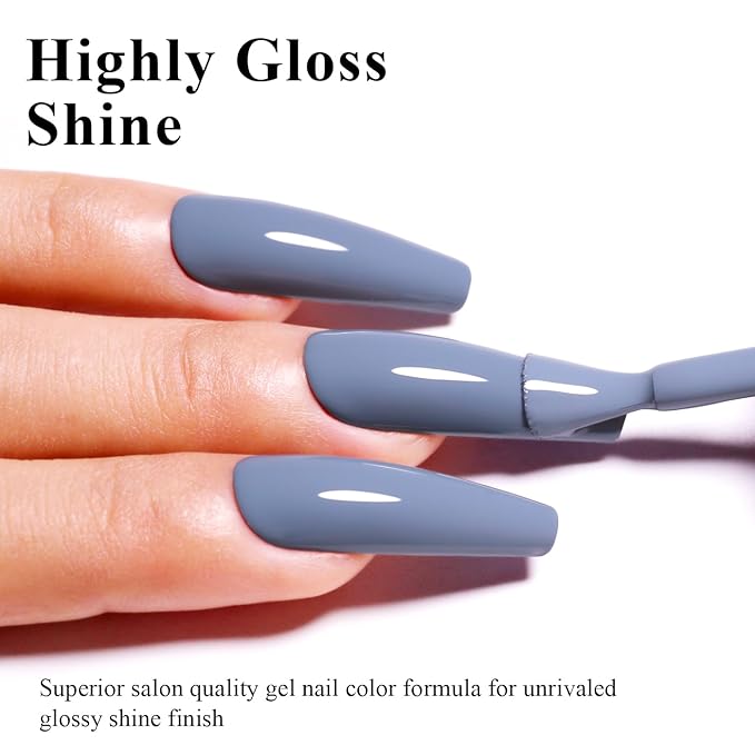 Imtiti Gel Nail Polish 0.5 Fl Oz Pewter Grey Gel Polish, Soak Off LED U V, DIY Nail Art Starter Kit For Women & Girls