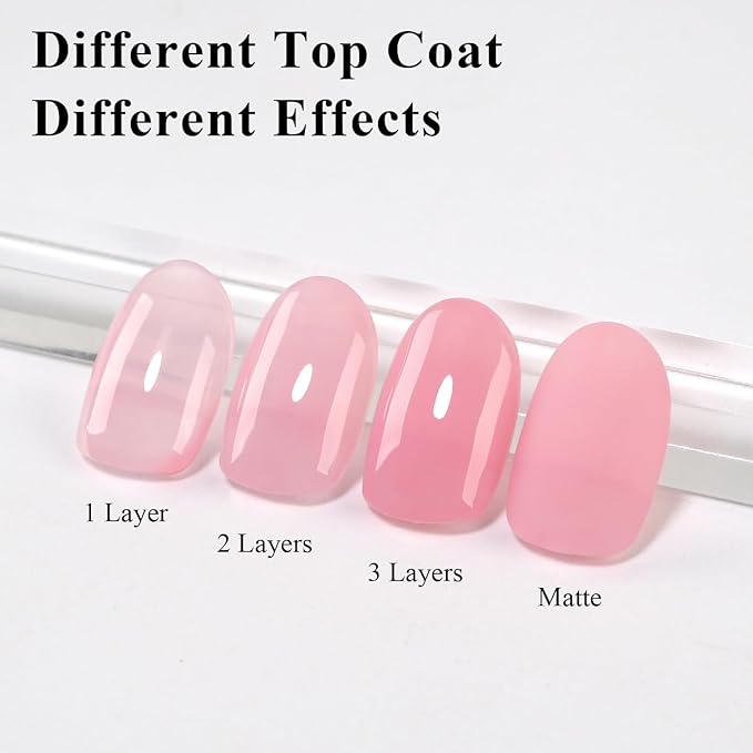 Imtiti Jelly Gel Nail Polish, Pink Sheer Jelly Gel Polish Spring Summer Translucent Art Manicure Salon DIY Design 10ML