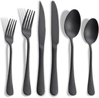 Matte Black Silverware Set by Joincook