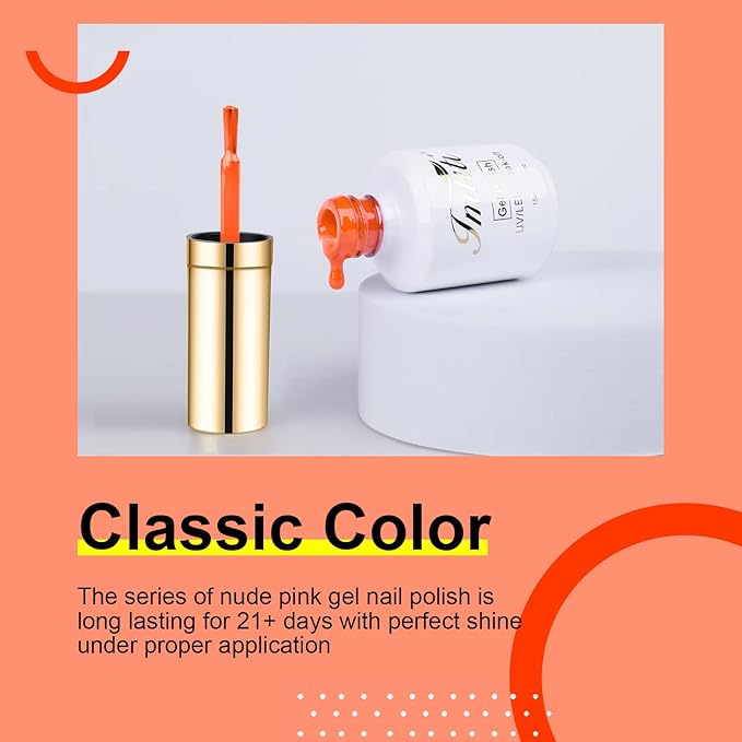 Gel Nail Polish, 1 Pcs 0.5 fl oz Neon Orange gel nail polish Color Soak Off Gel Polish Nail Art Manicure Salon DIY Nail Lamp Gel Nail Design Christmas Decoration Halloween Holiday Gifts for Women