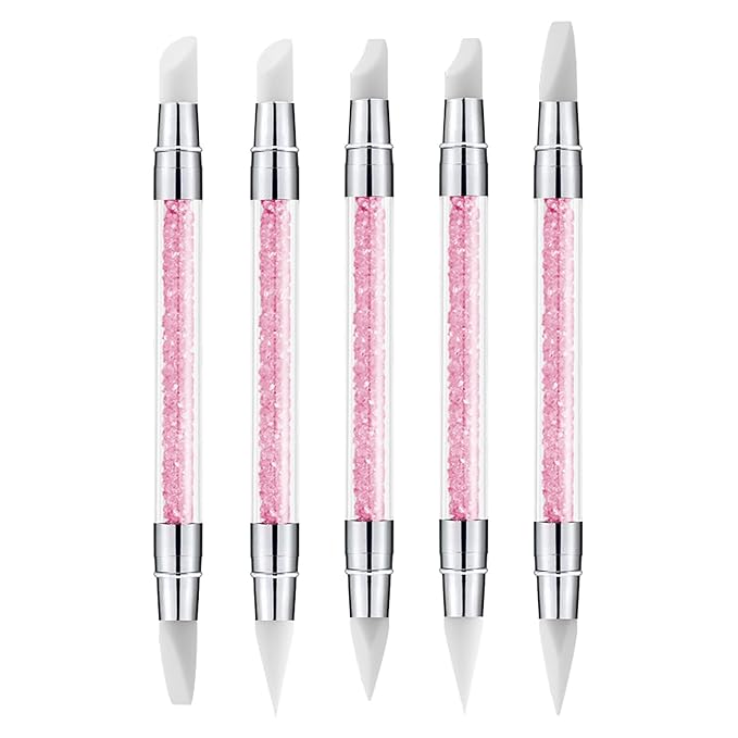 5pcs Nail Sculpture Pen Dual Tipped Nail Art Sculpture Pen, Nail Art Tools for Home Salon for Design Nail Carving Drawing Shaping Effect DIY Gel Manicure Tools (WHITE)