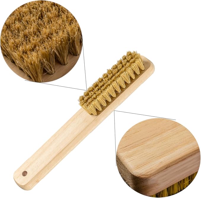 6 Pack Long Handle Grip Nail Brush, Wooden Two-Sided Hand Fingernail Scrub Cleaning Brushes for Toes and Nails Cleaner, Pedicure Scrubbing Tool Kit for Men and Women