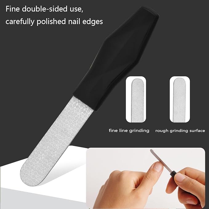 Eagle Beak Nail Clippers 3-Piece Set Black Angled Oblique Slanted Curved Wide Anti Splash Professional Nail Cutter for Women Adult Men Seniors Ingrown