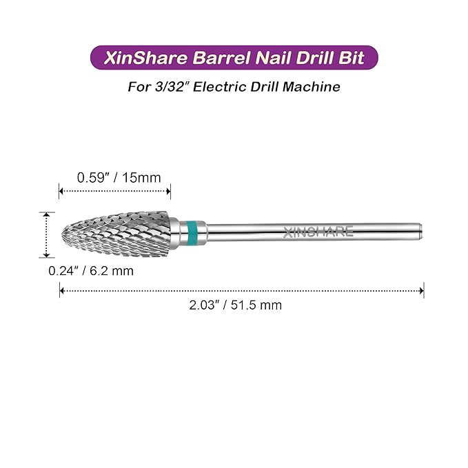 Nail Drill Bits 3/32" Carbide Professional Safety Tungsten Nail File Cone Drill Bit for Acrylic Nail Gel Cuticle cleaner Manicure Pedicure Nail Polishing, Beginner Salon, Coarse