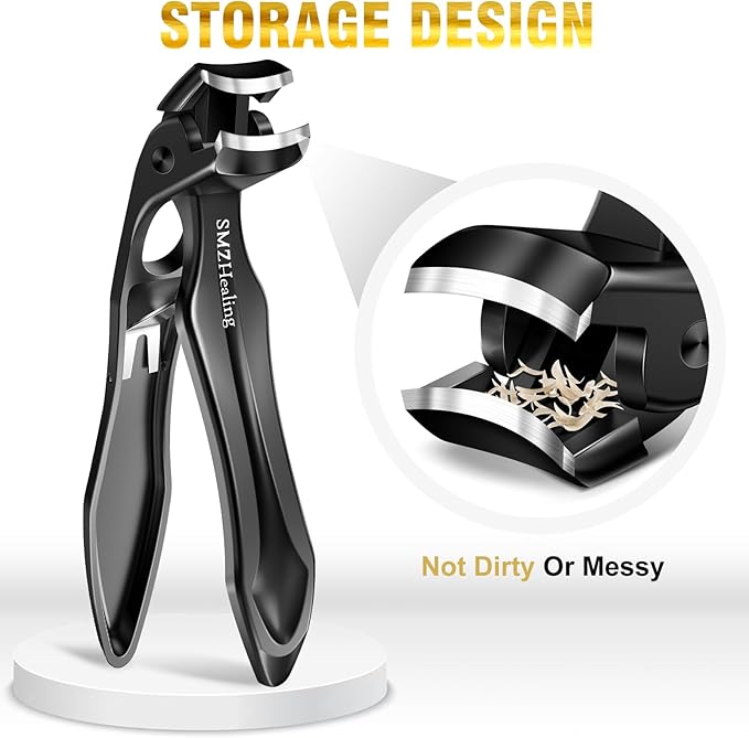 Stocking Stuffers for Men 2025, Toenail Clippers for Thick Nails Angled Head Large Nail Clippers with Wide Jaw, Heavy Duty Sharp Edgy Fingernail Clippers