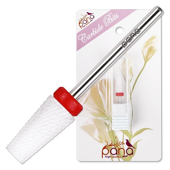 PANA Tapered Barrel Ceramic Bit 3/32" Shank Size - (Ceramic, Fine Grit) - Nail Drill Bit Removes Acrylic or Hard Gel from Nails for Manicure Pedicure Salon Professional or Beginner